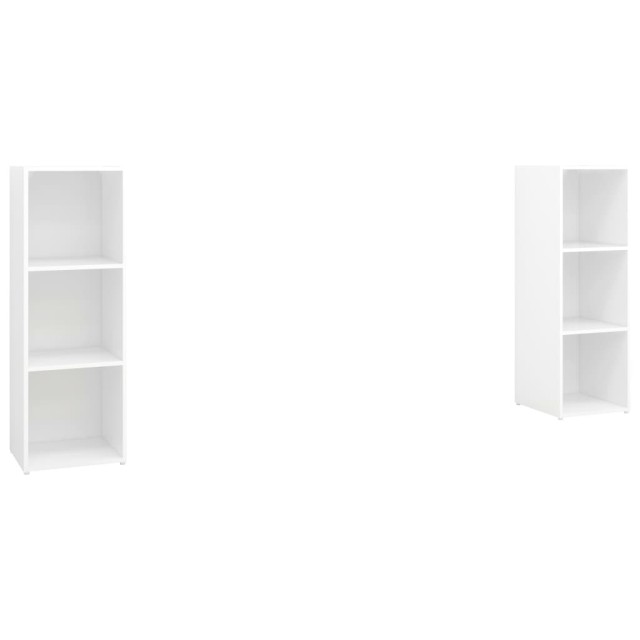 Meubles TV 2 pcs Blanc 107x35x37 cm Bois d'ingénierie