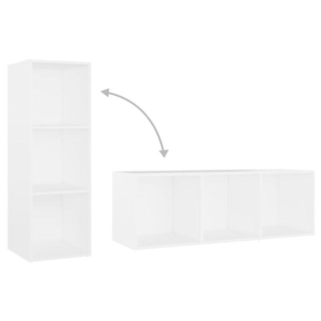 Meubles TV 2 pcs Blanc 107x35x37 cm Bois d'ingénierie
