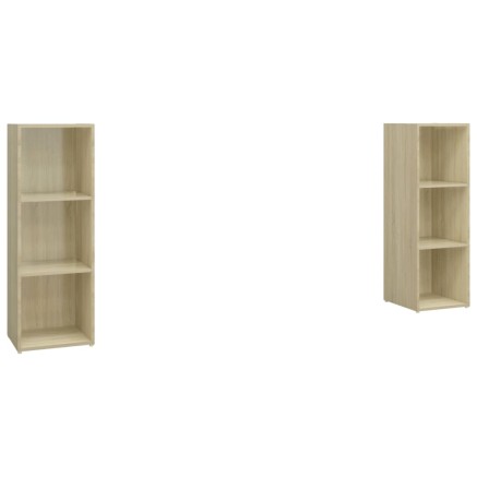 Meubles TV 2 pcs Chêne sonoma 107x35x37 cm Bois d'ingénierie 2