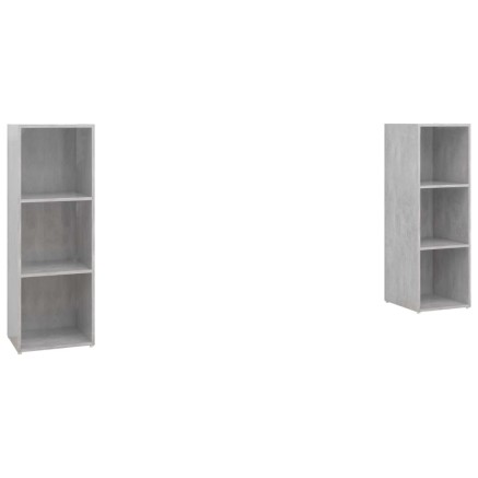 Meubles TV 2 pcs Gris béton 107x35x37 cm Bois d'ingénierie 2