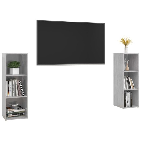 Meubles TV 2 pcs Gris béton 107x35x37 cm Bois d'ingénierie