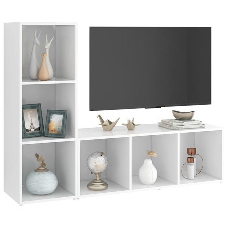 Meubles TV 2 pcs Blanc 107x35x37 cm Bois d'ingénierie