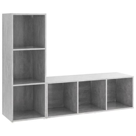 Meubles TV 2 pcs Gris béton 107x35x37 cm Bois d'ingénierie 2