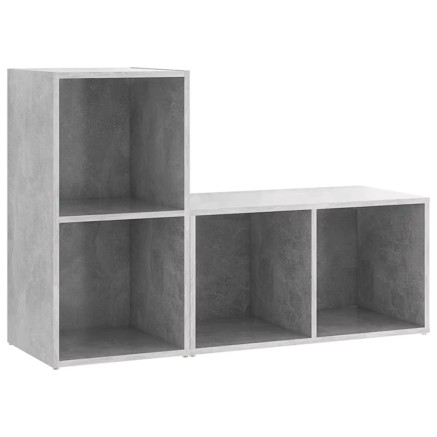 Meubles TV 2 pcs Gris béton 72x35x36,5 cm Bois d'ingénierie 2