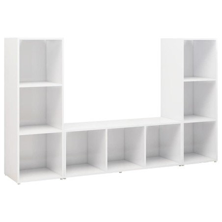 Meubles TV 3 pcs Blanc 107x35x37 cm Bois d'ingénierie