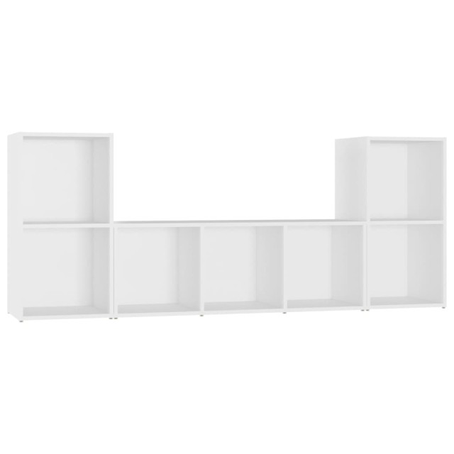 Ensemble de meubles TV 3 pcs Blanc Bois d'ingénierie