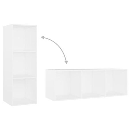 Ensemble de meubles TV 3 pcs Blanc Bois d'ingénierie