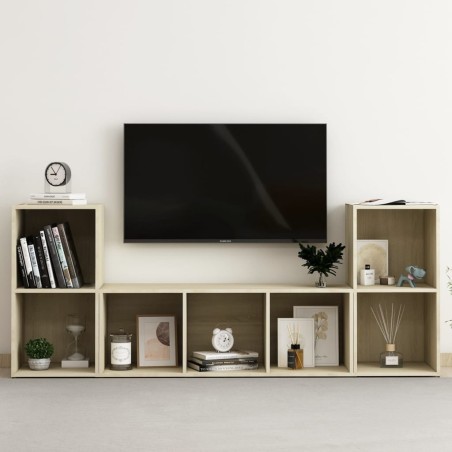 Ensemble de meubles TV 3 pcs Chêne sonoma Bois d'ingénierie