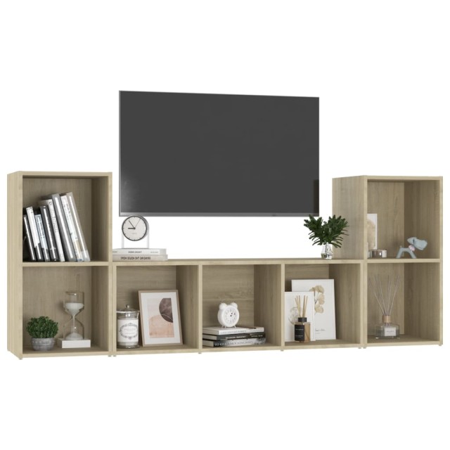 Ensemble de meubles TV 3 pcs Chêne sonoma Bois d'ingénierie