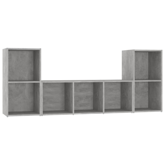 Ensemble de meubles TV 3 pcs Gris béton Bois d'ingénierie