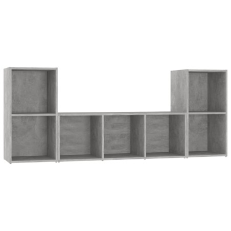 Ensemble de meubles TV 3 pcs Gris béton Bois d'ingénierie