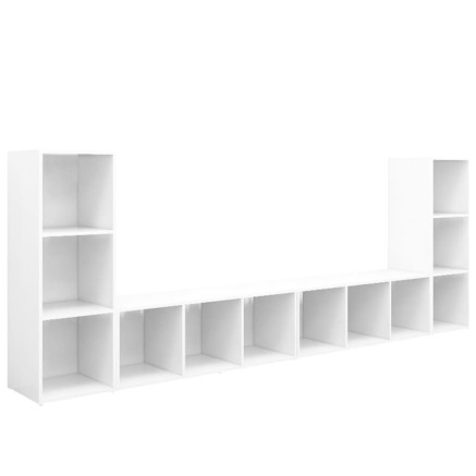 Meubles TV 4 pcs Blanc 107x35x37 cm Bois d'ingénierie 2