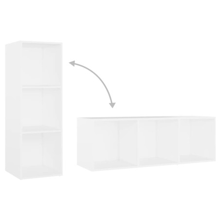 Meubles TV 4 pcs Blanc 107x35x37 cm Bois d'ingénierie