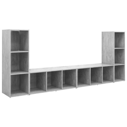 Meubles TV 4 pcs Gris béton 107x35x37 cm Bois d'ingénierie 2