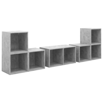 Ensemble de meubles TV 6 pcs Gris béton Bois d'ingénierie 2