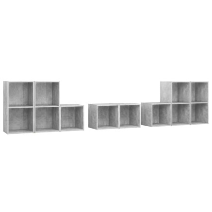 Ensemble de meubles TV 8 pcs Gris béton Bois d'ingénierie 2