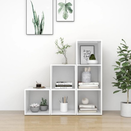 Ensemble de meubles TV 3 pcs Blanc Bois d'ingénierie