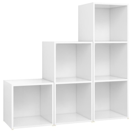 Ensemble de meubles TV 3 pcs Blanc Bois d'ingénierie 2