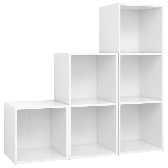 Ensemble de meubles TV 3 pcs Blanc Bois d'ingénierie