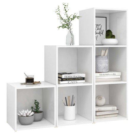 Ensemble de meubles TV 3 pcs Blanc Bois d'ingénierie