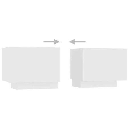 Meuble TV avec lumières LED Blanc 260x35x40 cm