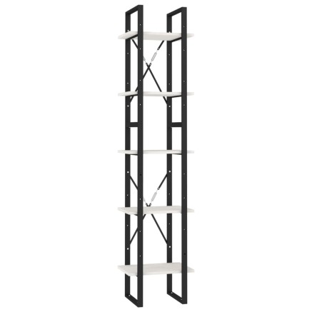 Bibliothèque à 5 niveaux Blanc 40x30x175 cm Bois de pin 2