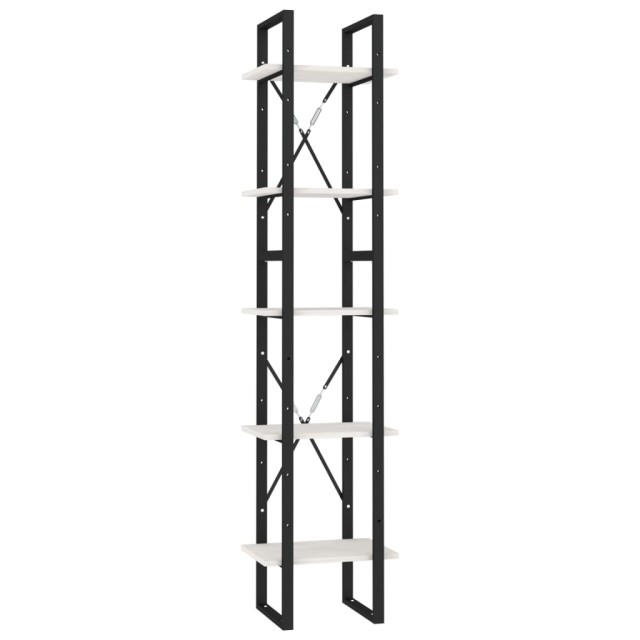 Bibliothèque à 5 niveaux Blanc 40x30x175 cm Bois de pin