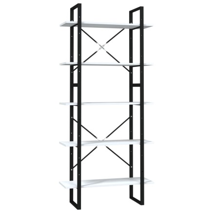 Bibliothèque à 5 niveaux Blanc 80x30x175 cm Bois d'ingénierie 2