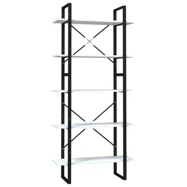 Bibliothèque à 5 niveaux Blanc 80x30x175 cm Bois d'ingénierie