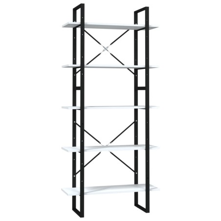 Bibliothèque à 5 niveaux Blanc 80x30x175 cm Bois d'ingénierie