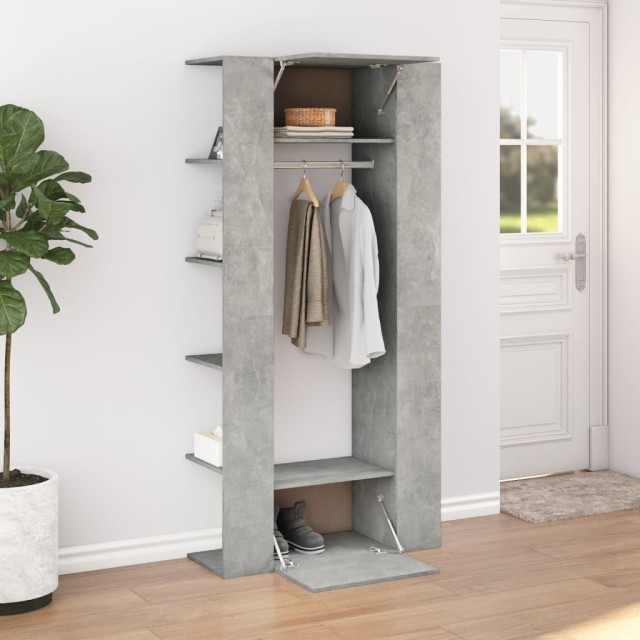 Armoires de couloir 2 pcs gris béton bois d'ingénierie