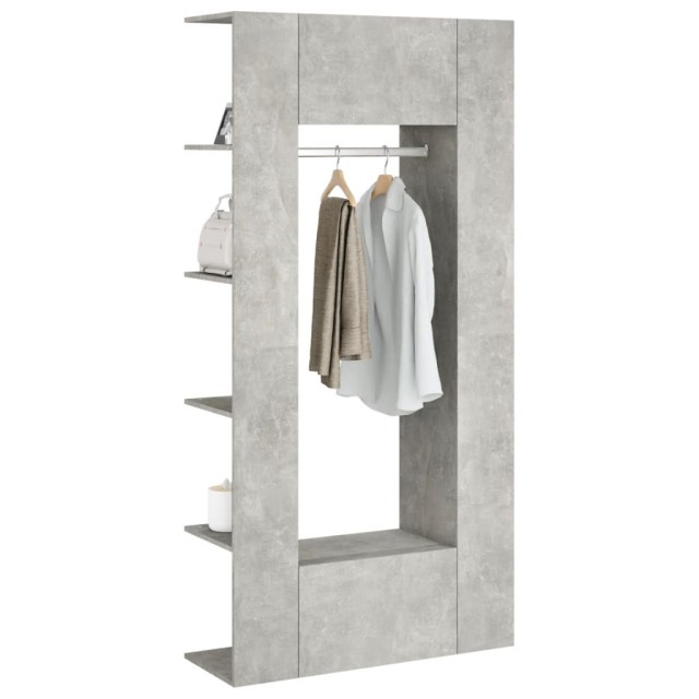 Armoires de couloir 2 pcs gris béton bois d'ingénierie