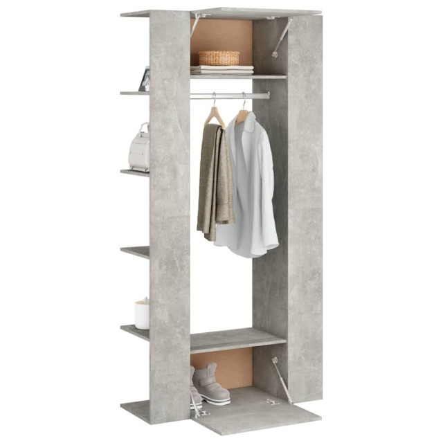 Armoires de couloir 2 pcs gris béton bois d'ingénierie
