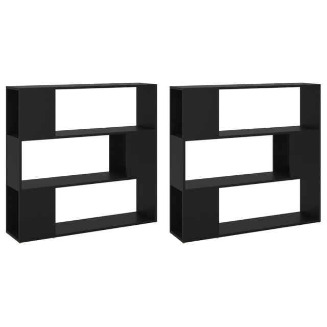 Bibliothèque/Séparateur de pièce Noir 100x24x188 cm