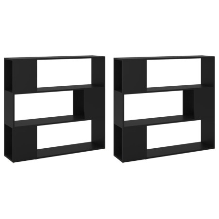 Bibliothèque/Séparateur de pièce Noir 100x24x188 cm