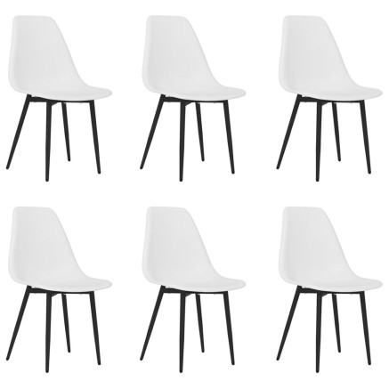 Chaises à manger lot de 6 blanc PP 2