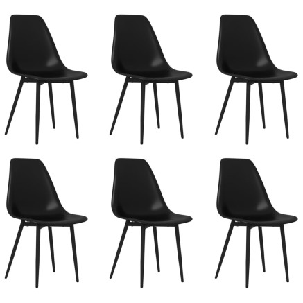 Chaises à manger lot de 6 noir PP 2