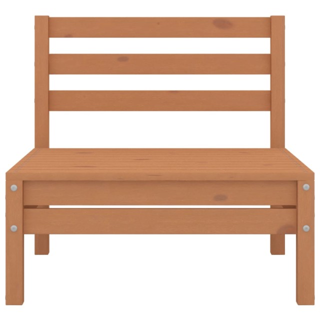 Salon de jardin 6 pcs Marron miel Bois de pin massif