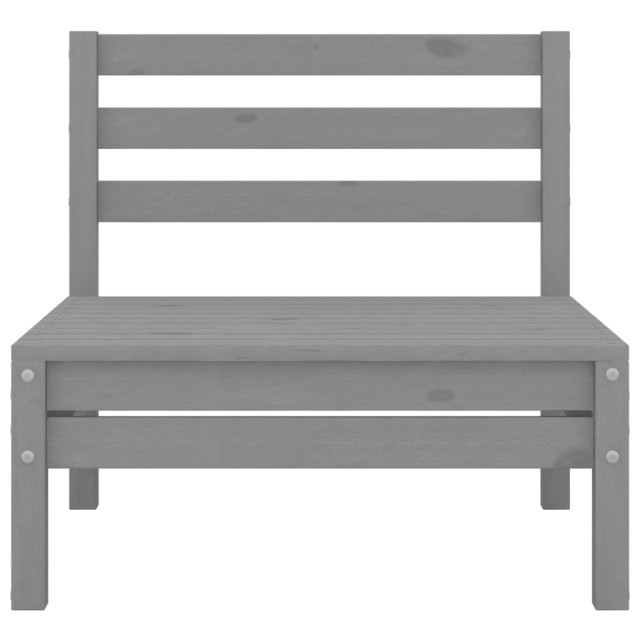 Salon de jardin 5 pcs Gris Bois de pin massif