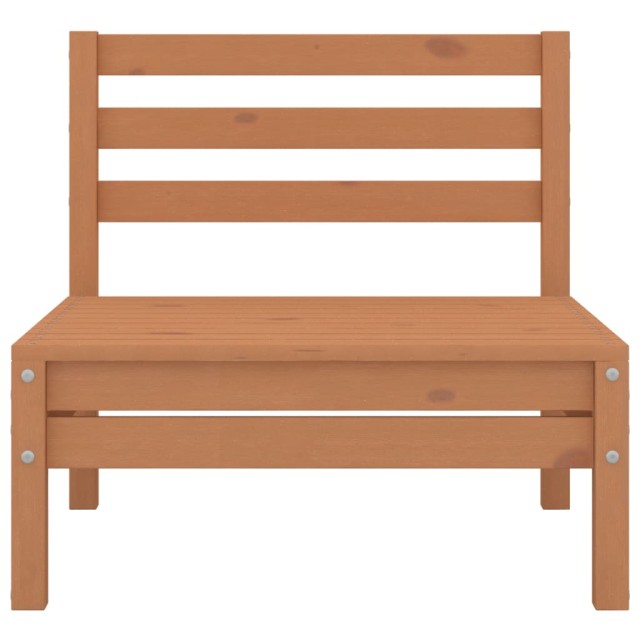 Salon de jardin 6 pcs Marron miel Bois de pin massif