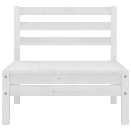 Salon de jardin 3 pcs Blanc Bois de pin massif