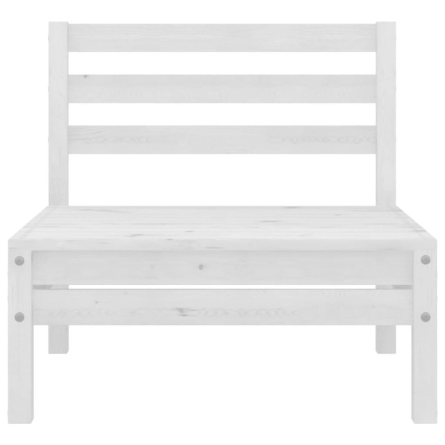 Salon de jardin 4 pcs blanc bois de pin massif