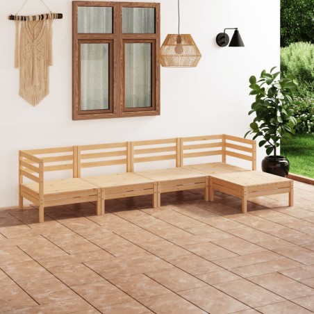 Salon de jardin 5 pcs Bois de pin massif