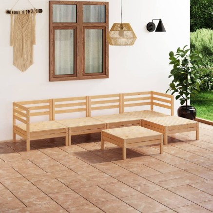 Salon de jardin 6 pcs Bois de pin massif