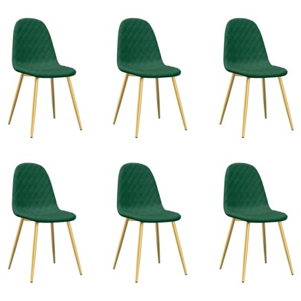 Chaises à manger lot de 6 vert foncé velours 2