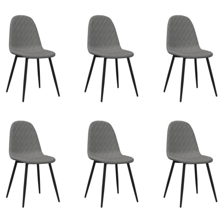 Chaises à manger lot de 6 gris clair velours 2