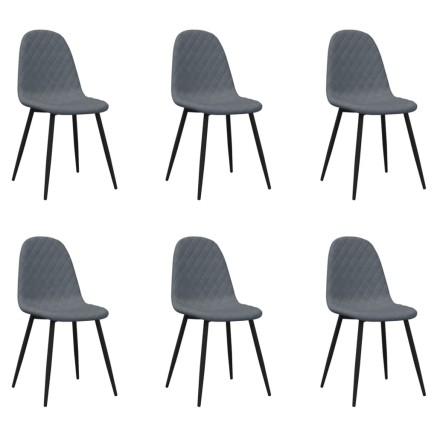 Chaises à manger lot de 6 gris foncé velours 2
