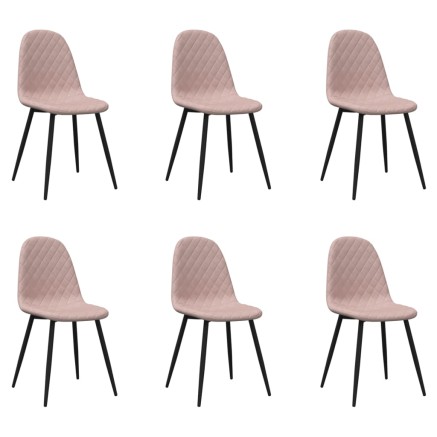 Chaises à manger lot de 6 rose velours 2