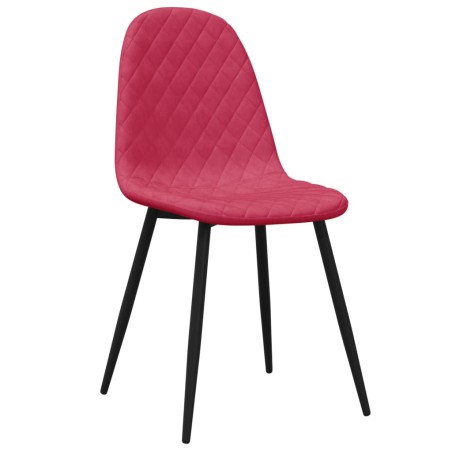 Chaises à manger lot de 6 rouge bordeaux velours