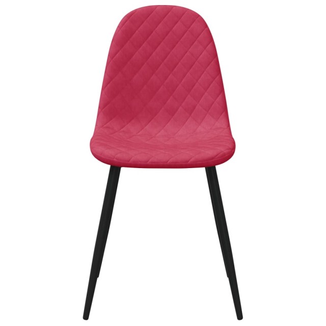 Chaises à manger lot de 6 rouge bordeaux velours